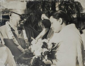 Governor of Assam Md. Fazal Ali being felicitated by vice president Usha Bezbaruah and Secretary Mina Agarwala